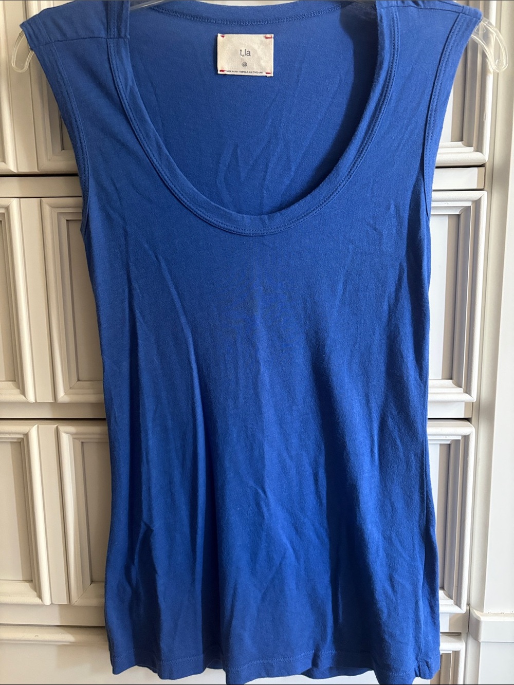 T.La Sleeveless Scoop Neck Tank in Cobalt Blue